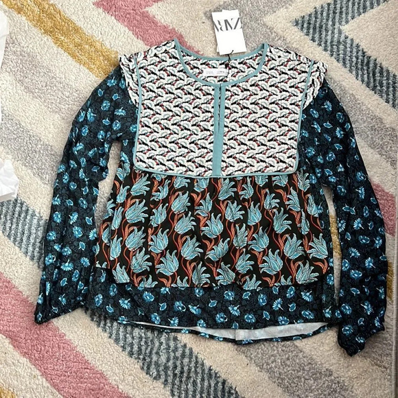 ZARA Kids | Multicolored | COMBINATION OVERSIZED BLOUSE - Picture 5 of 7